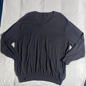 Harbor Bay V-Neck Long Sleeve Dark Gray Sweater